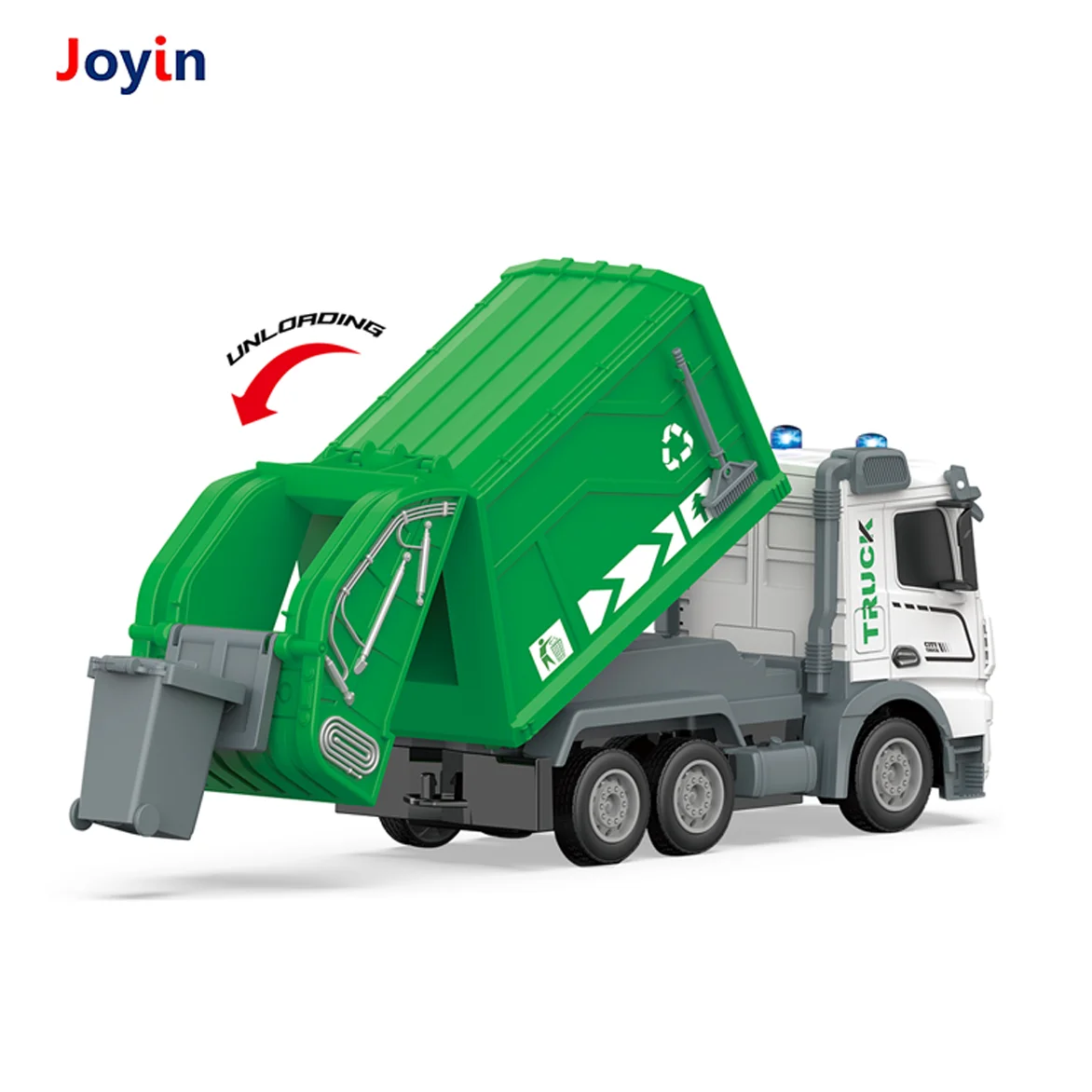 2.4G 6-Channel RC Sanitation Truck Remote Control Toy Europe Vehicle w/ Lights, Sound & Lift Function Enhance STEM & Creativity