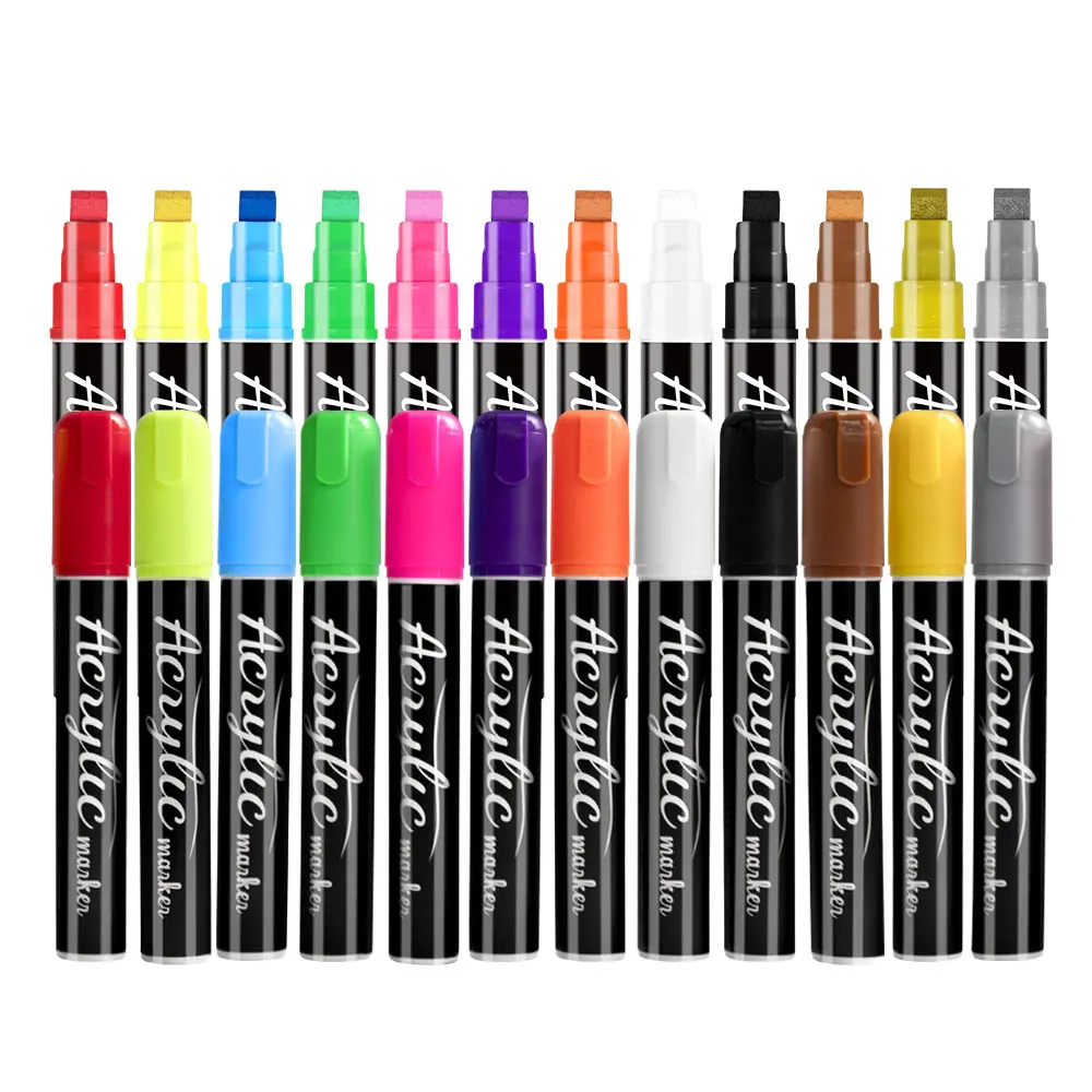 Colored Marker Pens Plastic Pp Paint Permanent Marker Pens Black Acrylic Color Marker Pen For Cd Shoes