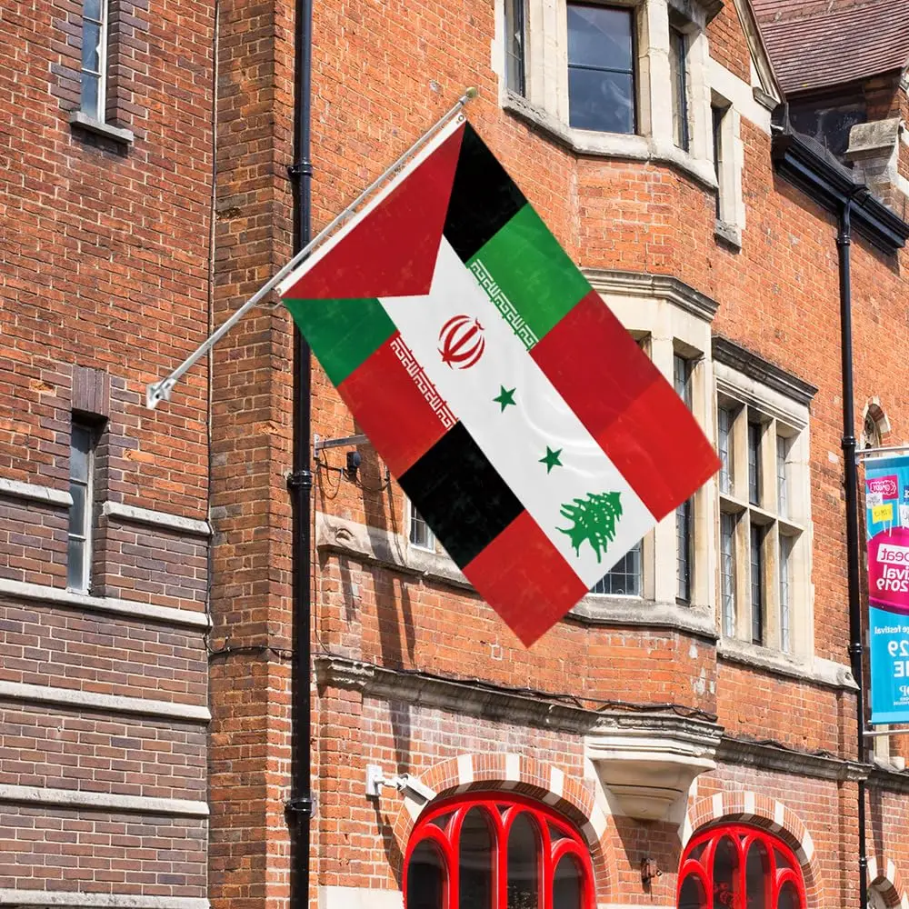 Flagnshow 90x150 cm waterproof 100% polyester Palestine Lebanon Iran Syria Flag
