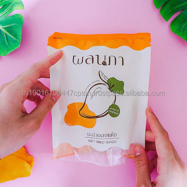Soft Dried Mangoes Natural Sweetness Normal or Small Bite Size 80 G/Bag Product from Polnapa Mangoes Brand