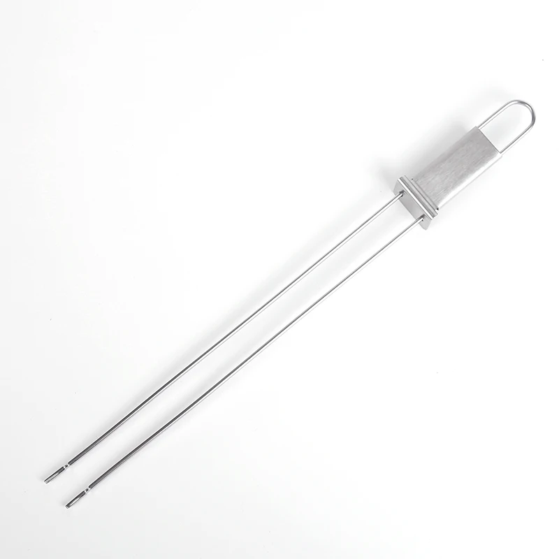 Amazon Hot Sale BBQ Skewers Stainless Steel Barbecue Forks with Push Bar Meat Flat Metal Long Kabob Skewers for Grilling