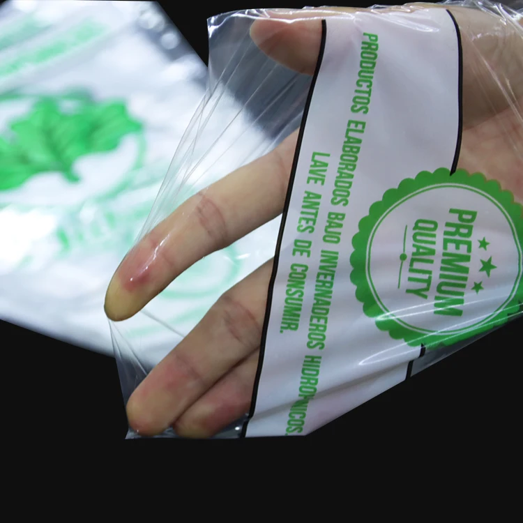 Factory manufactured clear self adhesive fruits vegetable bag trapezoid lettuce bag fresh vegetable packaging bag