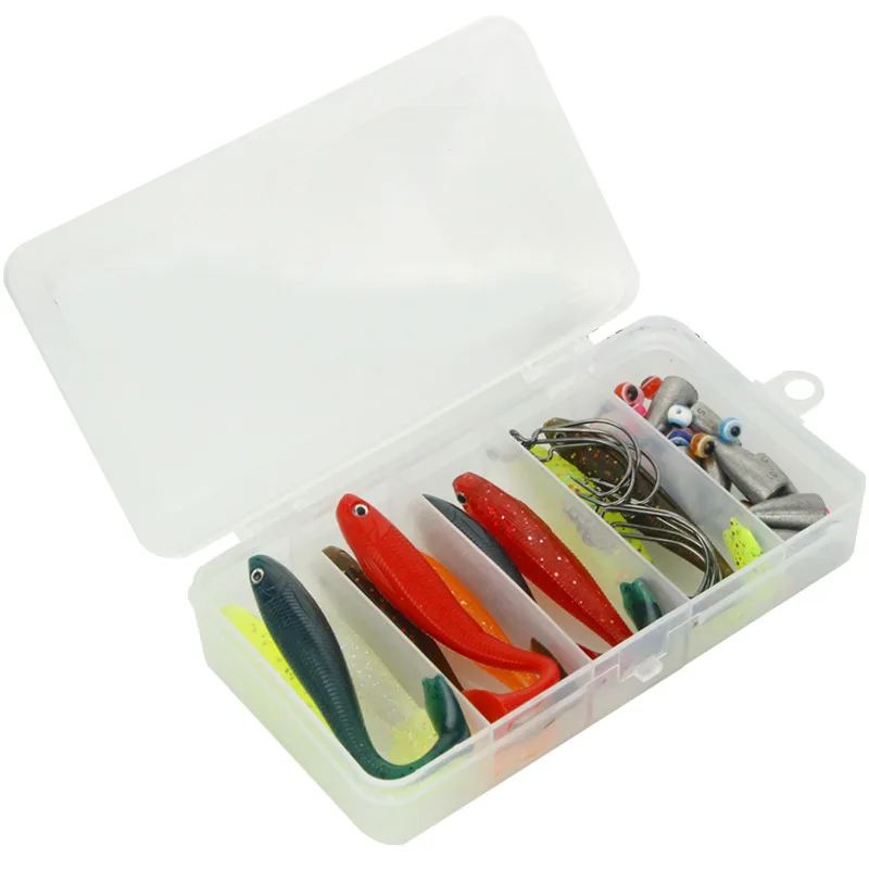 New  Luia bait set Combination fishing tackle box with soft bait and hook fittings