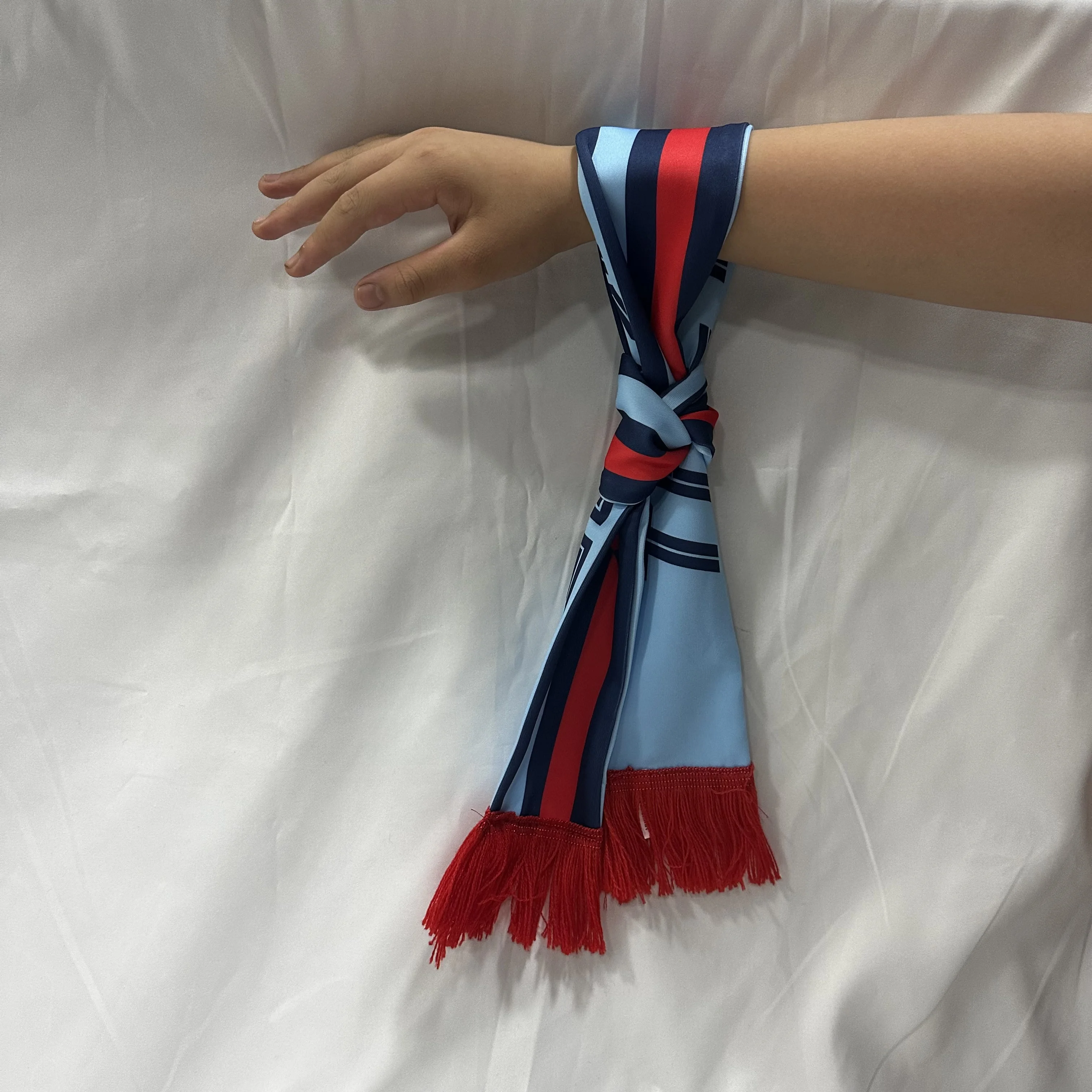 custom mini  polyester  design printing muffler and  Silk Digital Print Football Team Scarf