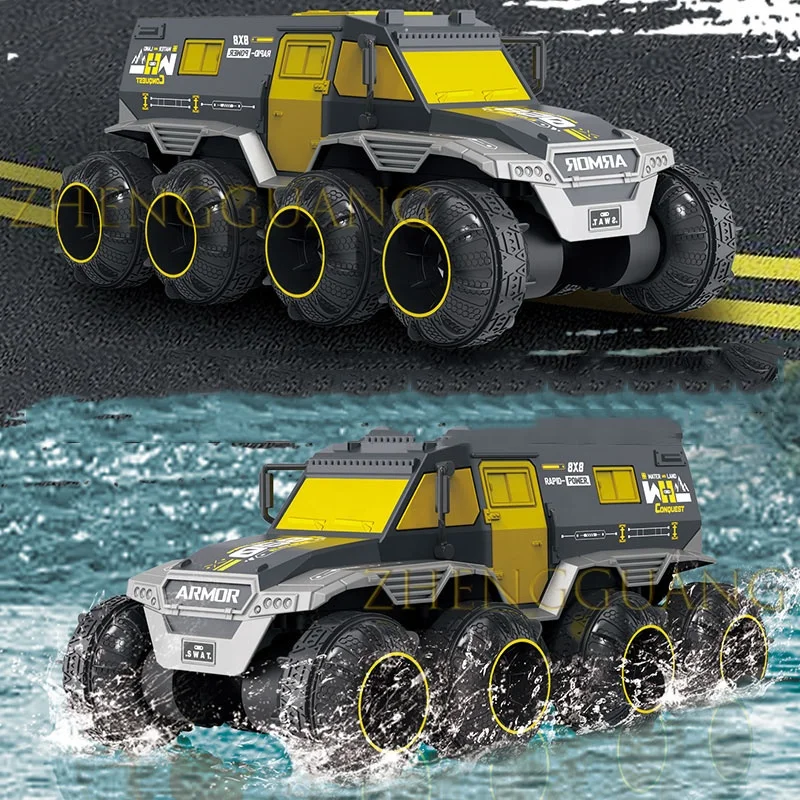 Zhengguang Toys 8WD 2.4G Amphibious Remote Control Waterproof Armoured Off-road Vehicle Climbing RC Car for Children