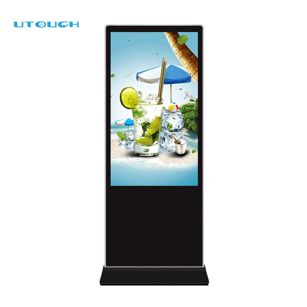stand alone kiosk totem wifi lcd 43inch touch screen floor standing advertising display