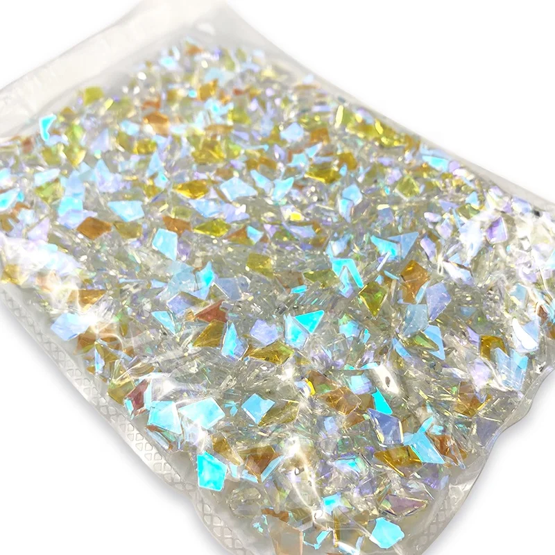 1440pcs Flat back Mix Crystal Stones Shiny Nail Glass Diamond 3D Nail Art Aurora Rhinestones