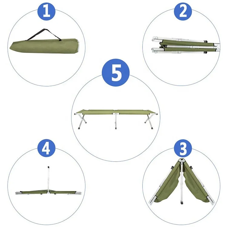 Martindale Test Passed Lightweight Aluminum Outdoor Folding Camping Beds Foldable Cot For Sale