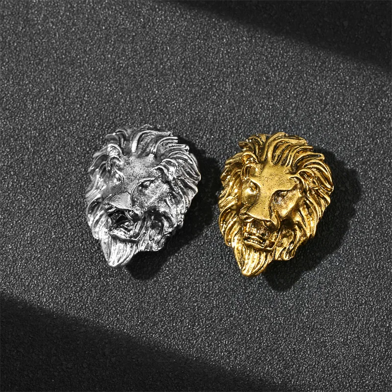 Vintage mens garment ornament designer suit corsage pin gold silver wolf lion tiger cow tiger eagle head animal lapel pin brooch