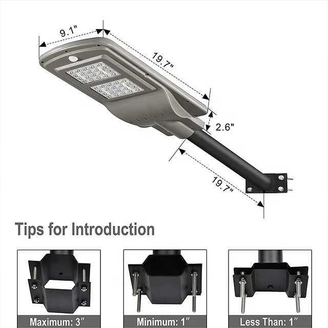 
60w led street lighting fixtures industrial led garden street light solar for parking lot. private road, pathway 