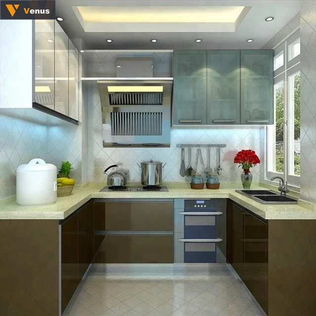 Bamboo kitchen island cart trolley cabinet foshan easy fitted classic style wooden kitchen furniture