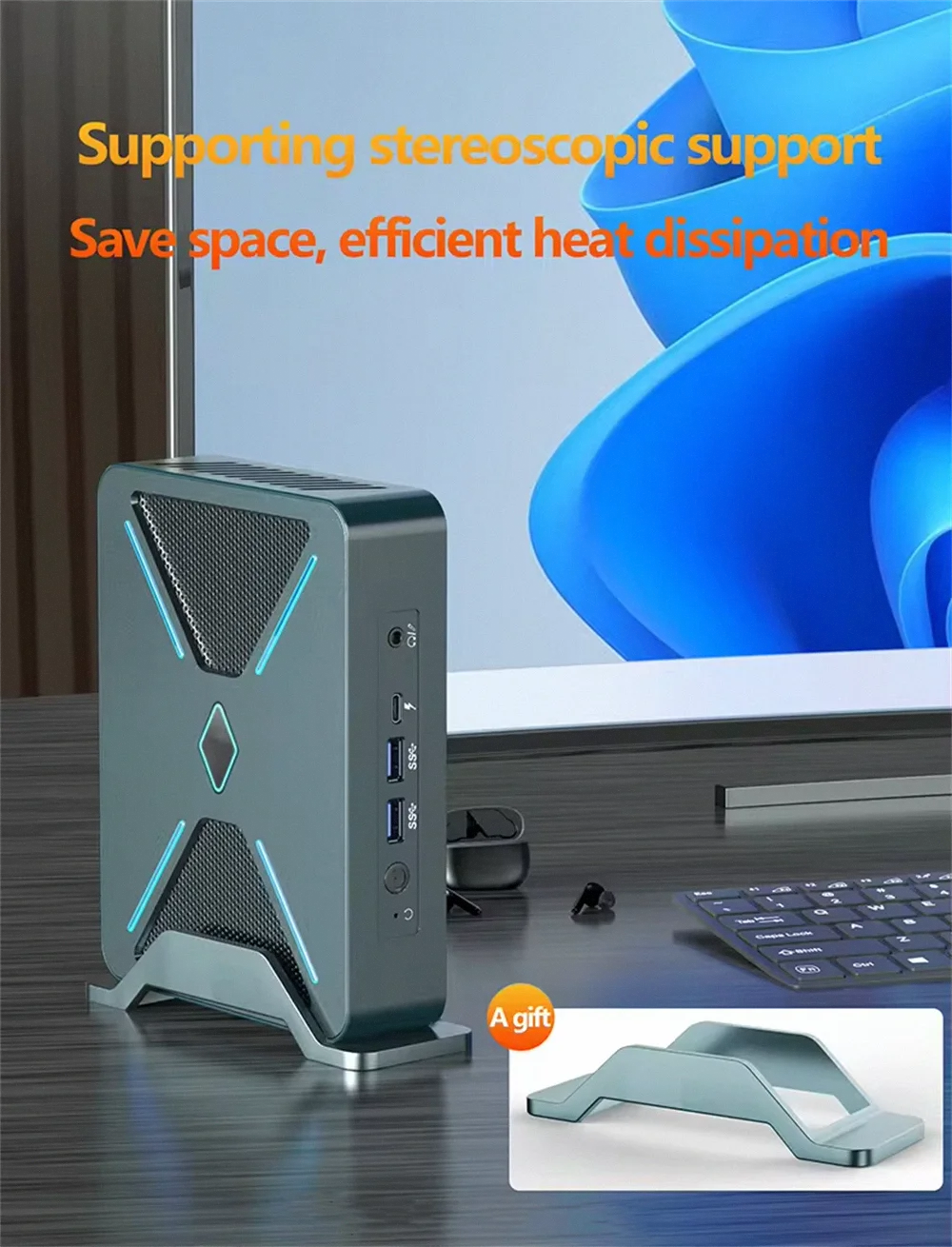 Mini PC with Intel Celeron J1900 Quad Core Desktop Multimedia Office Computer for Education home