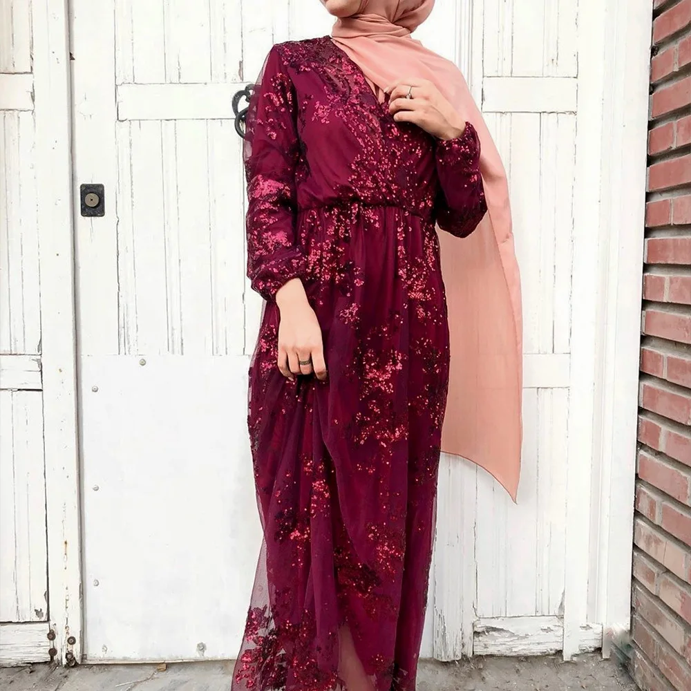 Ближний Восток mulim определяет Abaya Jibab вечерние платья с длинными рукавами для девочек абеа мусульманская