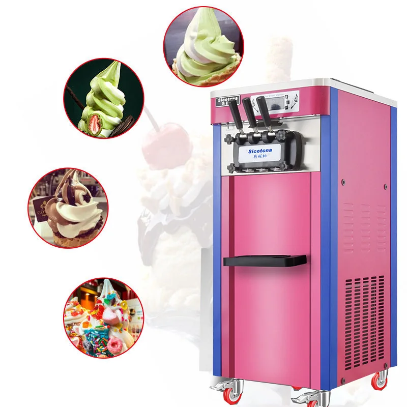 Factory Wholesale Desktop Electric Freezer Soft 3 Flavors Soft Ice Cream Machine 22L/30L/38L Making Ice Cream Machine