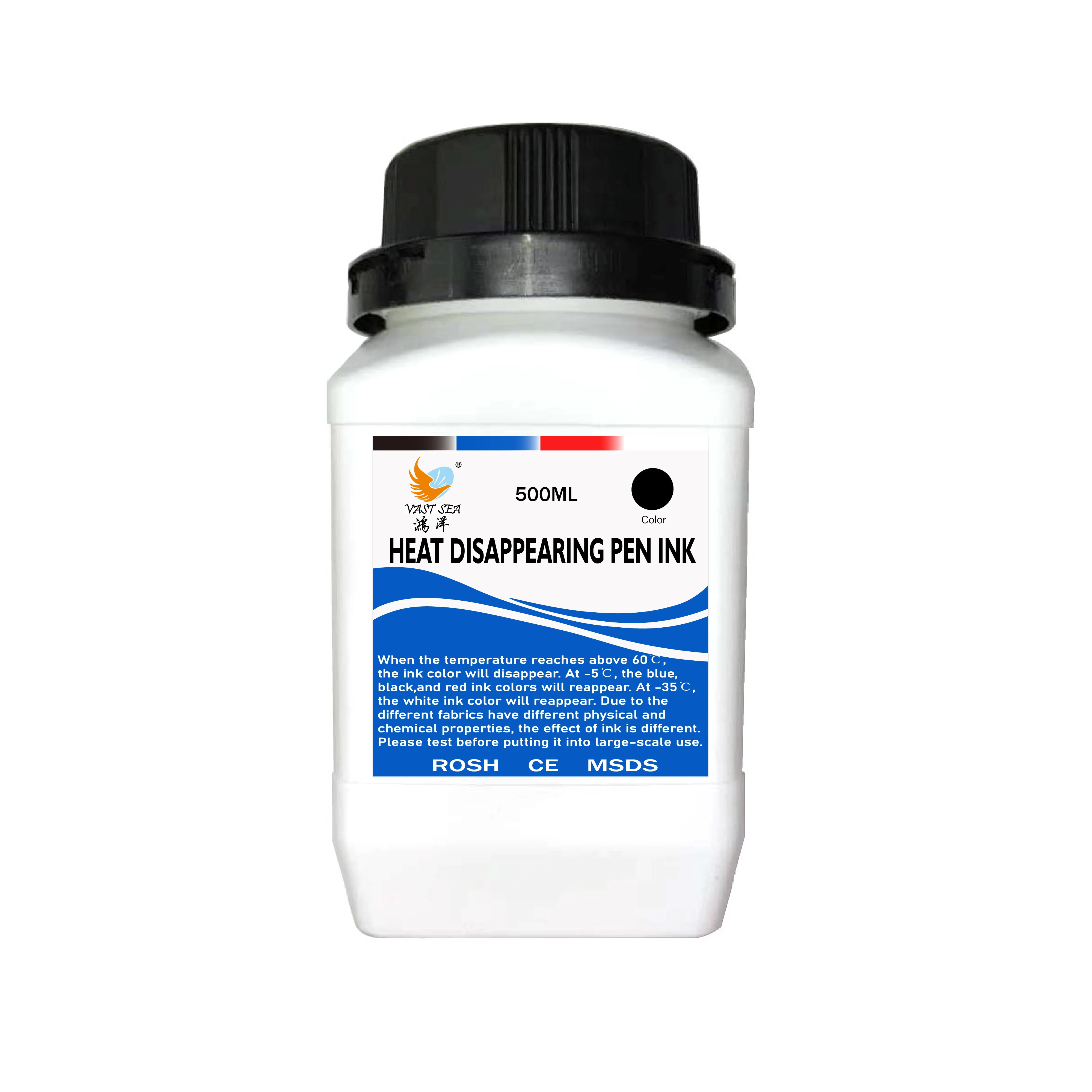 VAST SEA 500ml/bottle Factory Direct Sale Cheapest Heat Erasable Ink Heat Sensitive Ink For Refill Pen