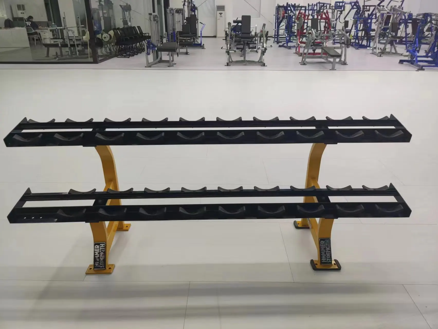 High Performance Strength Training Gym Fitness Equipment Bodybuilding Galvanized Steel Tube Dumbbell Rack Two Tier For Exercise