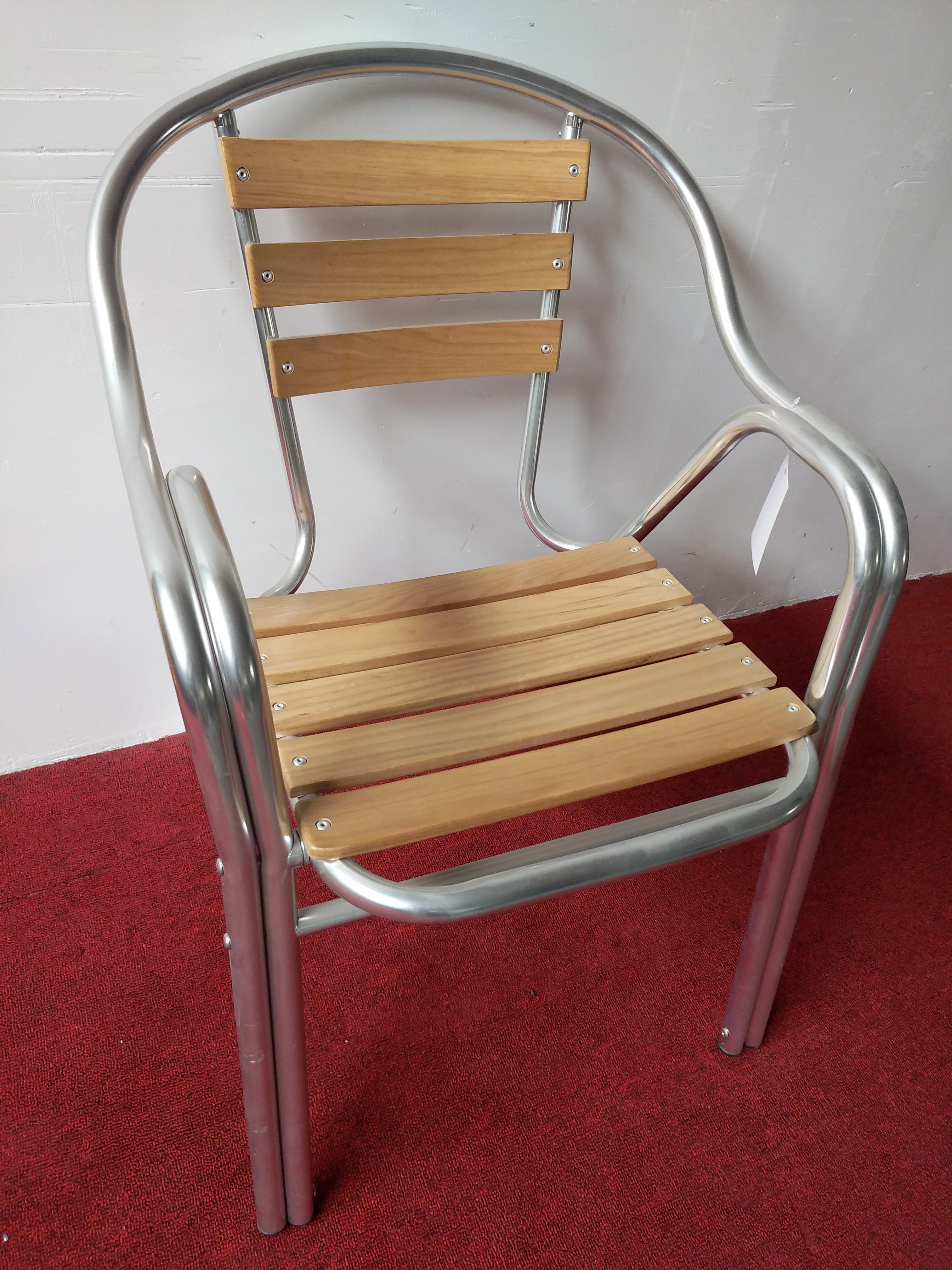 China wholesale wood slat outdoor aluminum tube chair