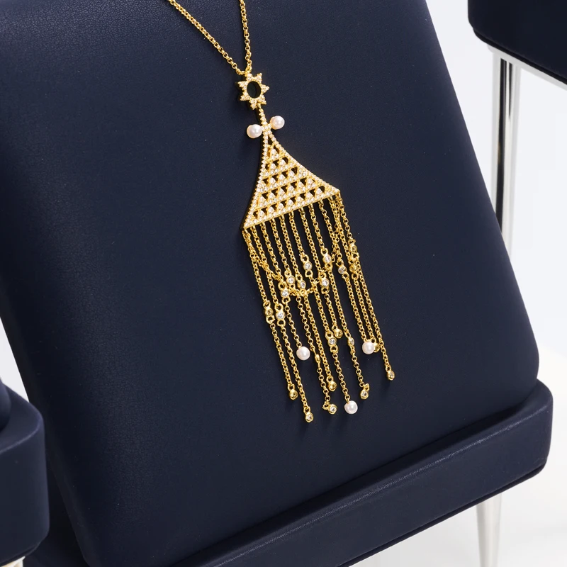 FANXI New arrival luxury Navy blue Microfiber Display stands for ring earring pendant Metal holder Jewelry showcase display sets