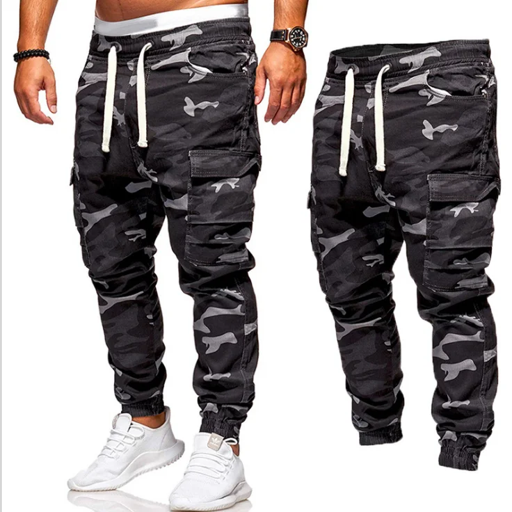 New Style Camouflage Streetwear Mens Joggers Sweatpants Trousers Pockets Cargo Pants For Men