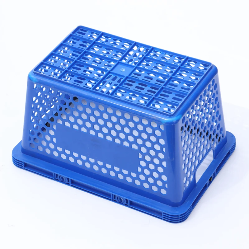 wholesale grocery and supermarket two handle honeycomb plastic hole shopping basket