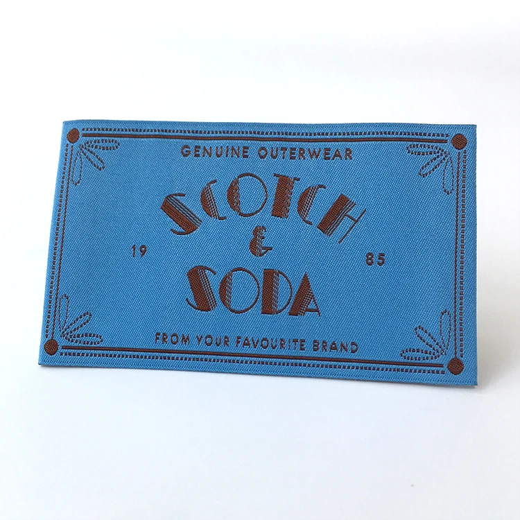 Custom Logo 100% Polyester Premium Yarn Art Design Sawing Fabric Woven Main Neck Label