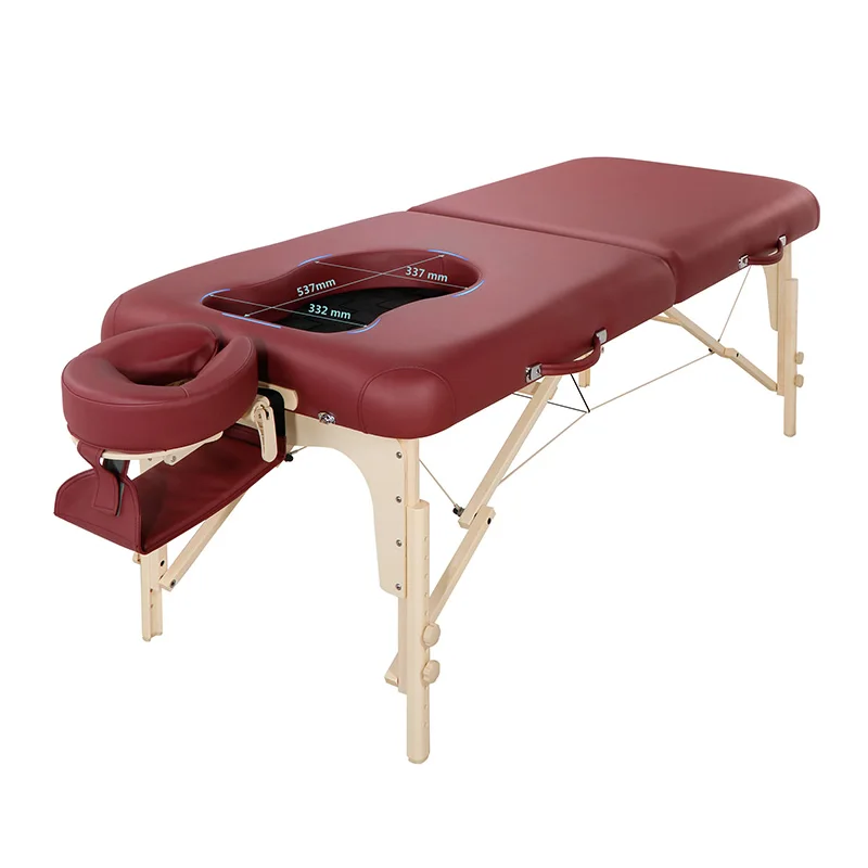 Mt Luban-Nadine Factory Custom 2 Section Backrest Milking Wooden Folding Adjust Luxury Spa bed Massage Table Tattoo Bed