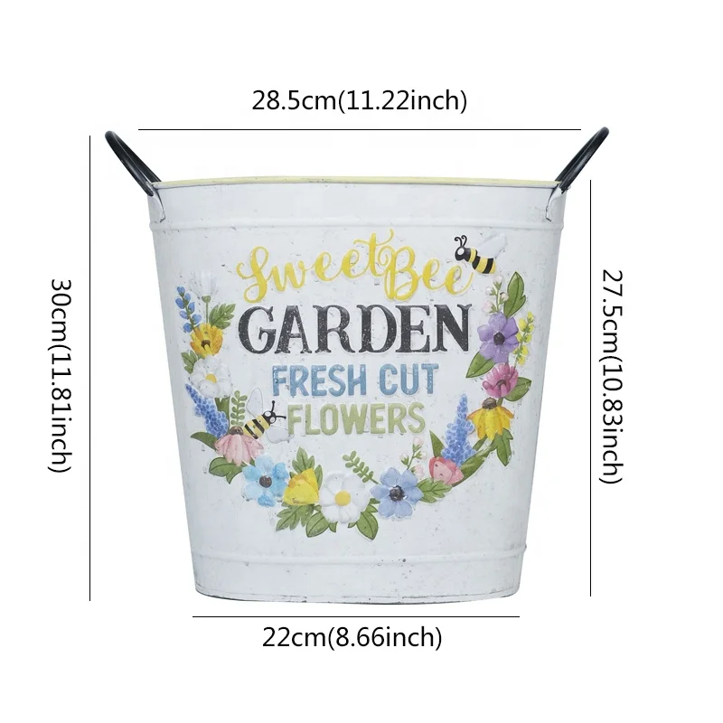 METAL PAIL galvanized bucket FLOWER POTS GARDEN DECORATION  PLANTER FOR COST EFFECTIVE PLANTS TUB METAL BUCKET