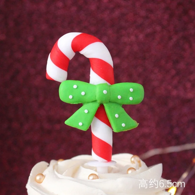 Decorating Tools Party Cupcake Toys Action Figure Santa Elk Snowman Tree Anime Polymer Clay Cake Topper Christmas