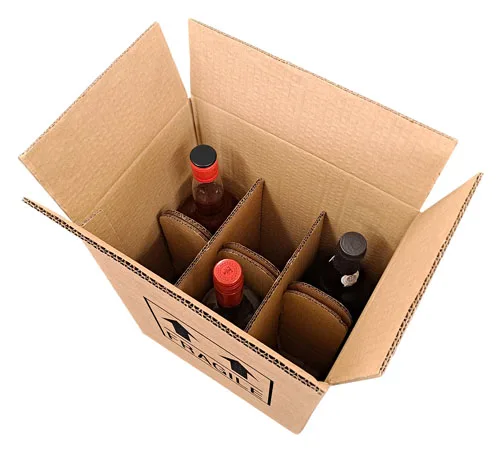 Golden supplier direct sales 6 pack shipping packaging transport corrugated carton packaging for 6 bottle wine box water bottle