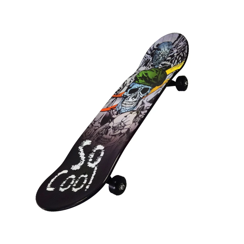 New Technology 28x8inch Shinny Graphic Decks Double Kick Concave Plastic Skateboard with PVC Wheel PP Truck ABEC-5 Bearing