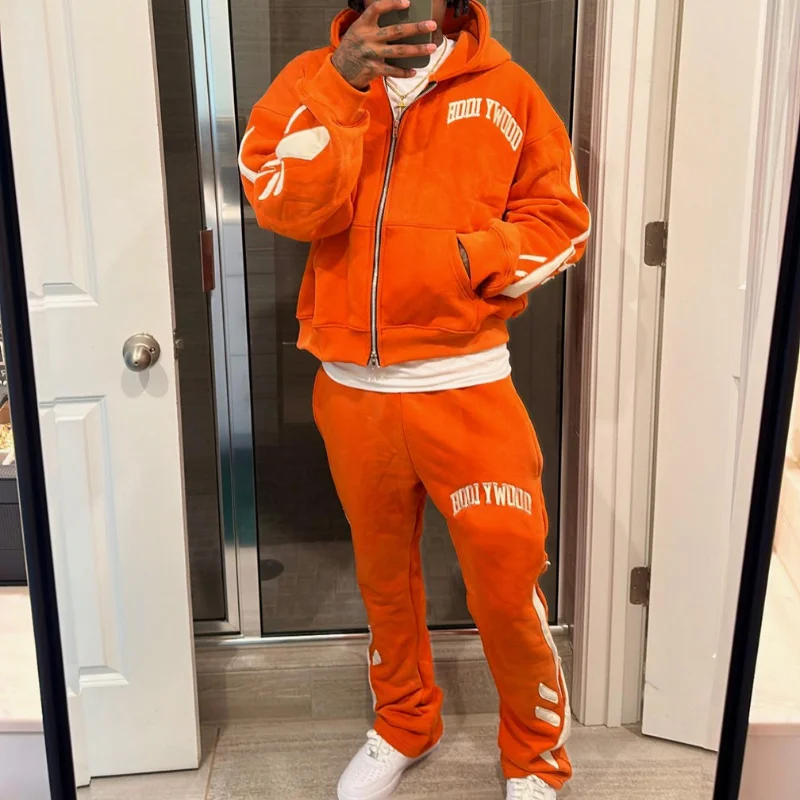 High Quality Sweatpants And Hoodie Set Custom Logo Sports Suit Track Suits Trousers Two Piece Set Jogging Tracksuit For Men