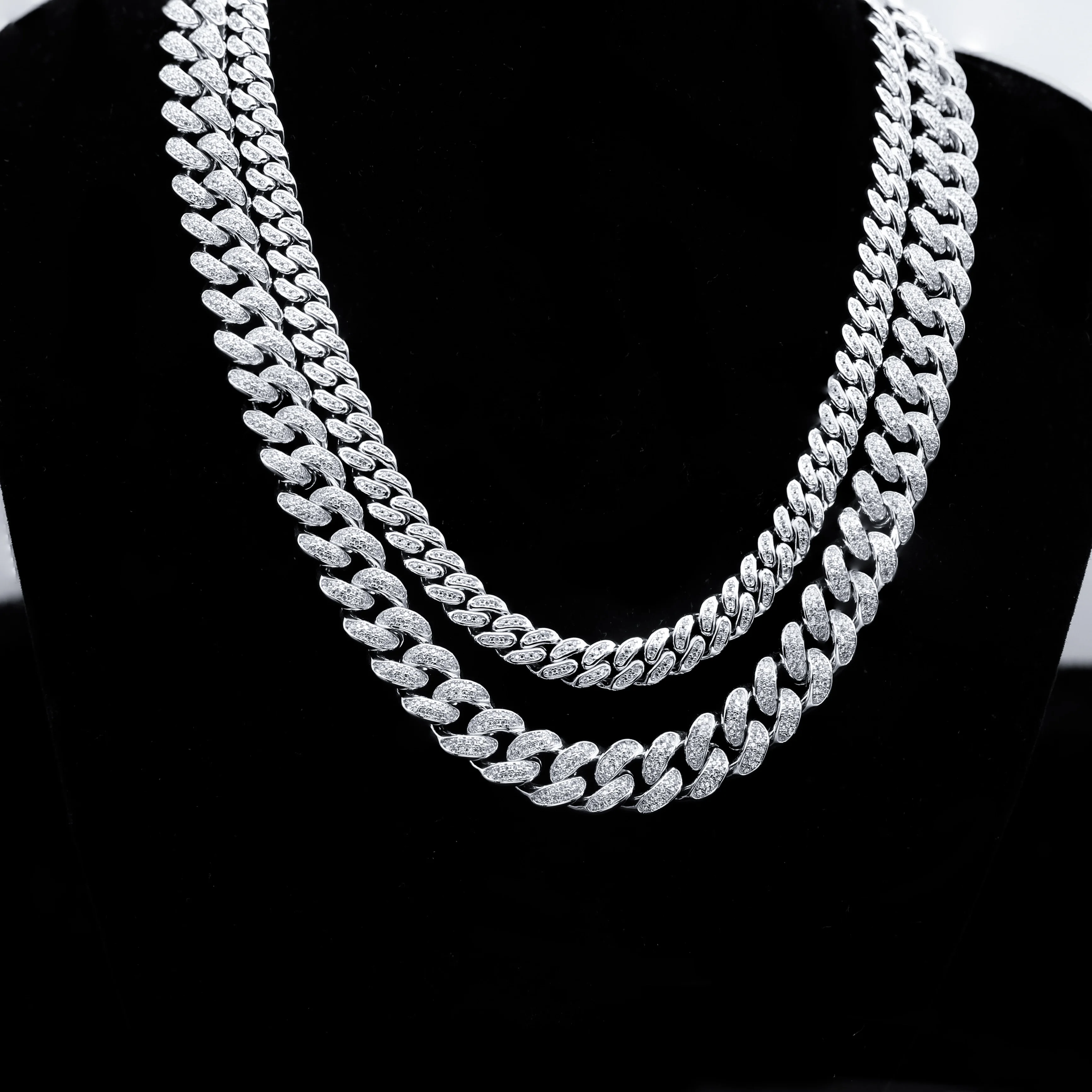 Hip Hop Jewelry Wholesale for Men 12mm CZ Cuban Link Chain CZ Cuban Chain Iced out Cuban Link Necklace