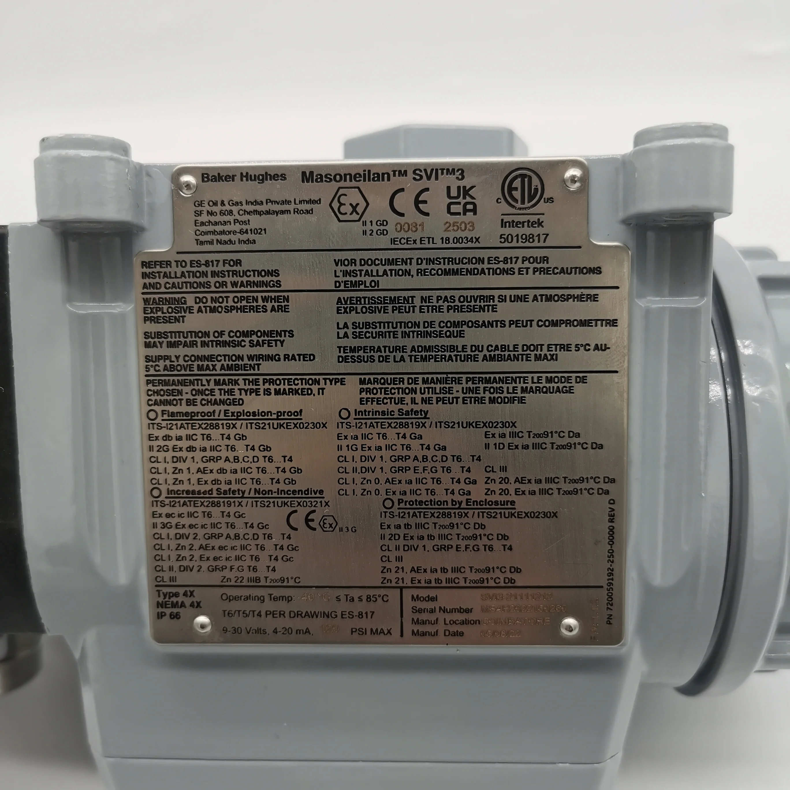 Messonilan Intelligent Valve Positioner SVI3-21111212 New Stock
