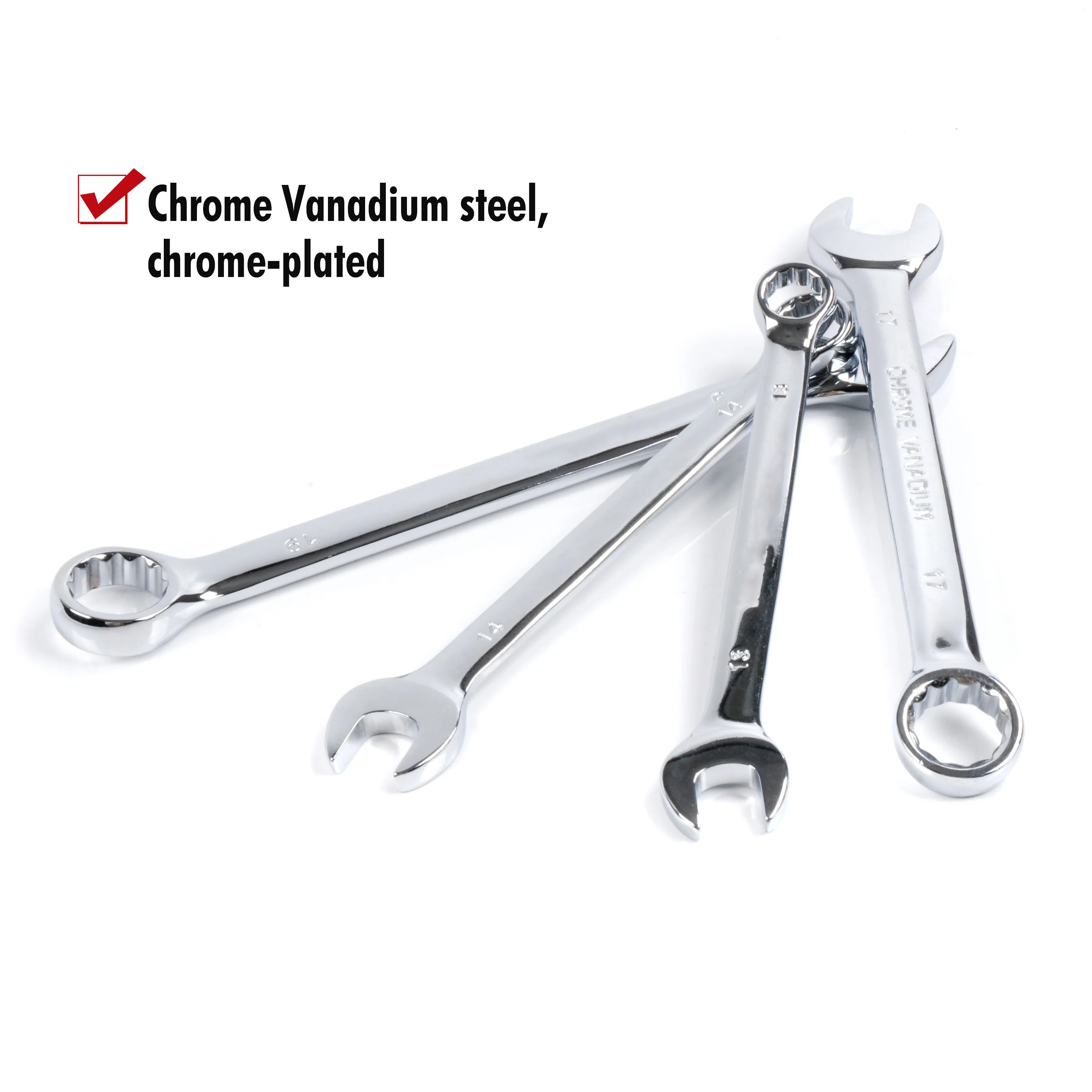 American Style Mirror surface Metric Mechanics Custom Hand Tool Two Way Combination Spanner Wrench