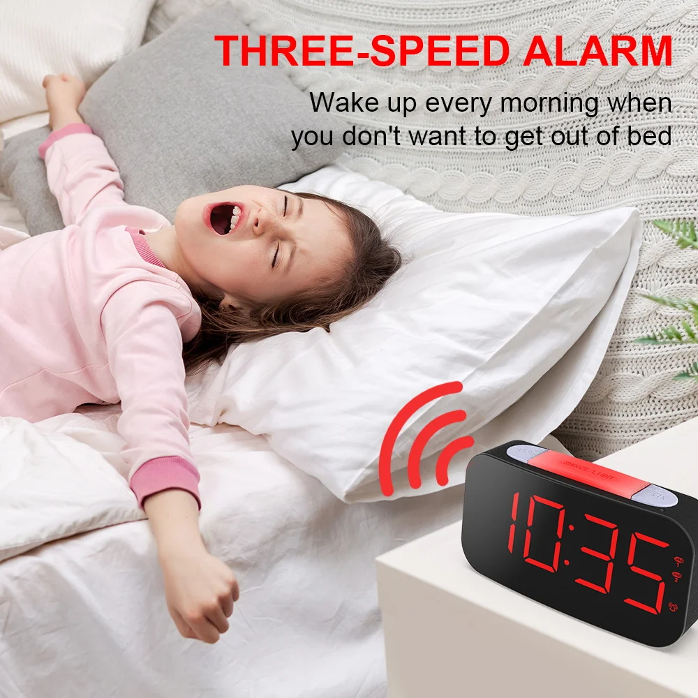 Multifunctional Deaf Alarm Clock Vibrating Clock 2 Usb Charging 7 Colorsunder Pillow Alarm Clock For Us Uk