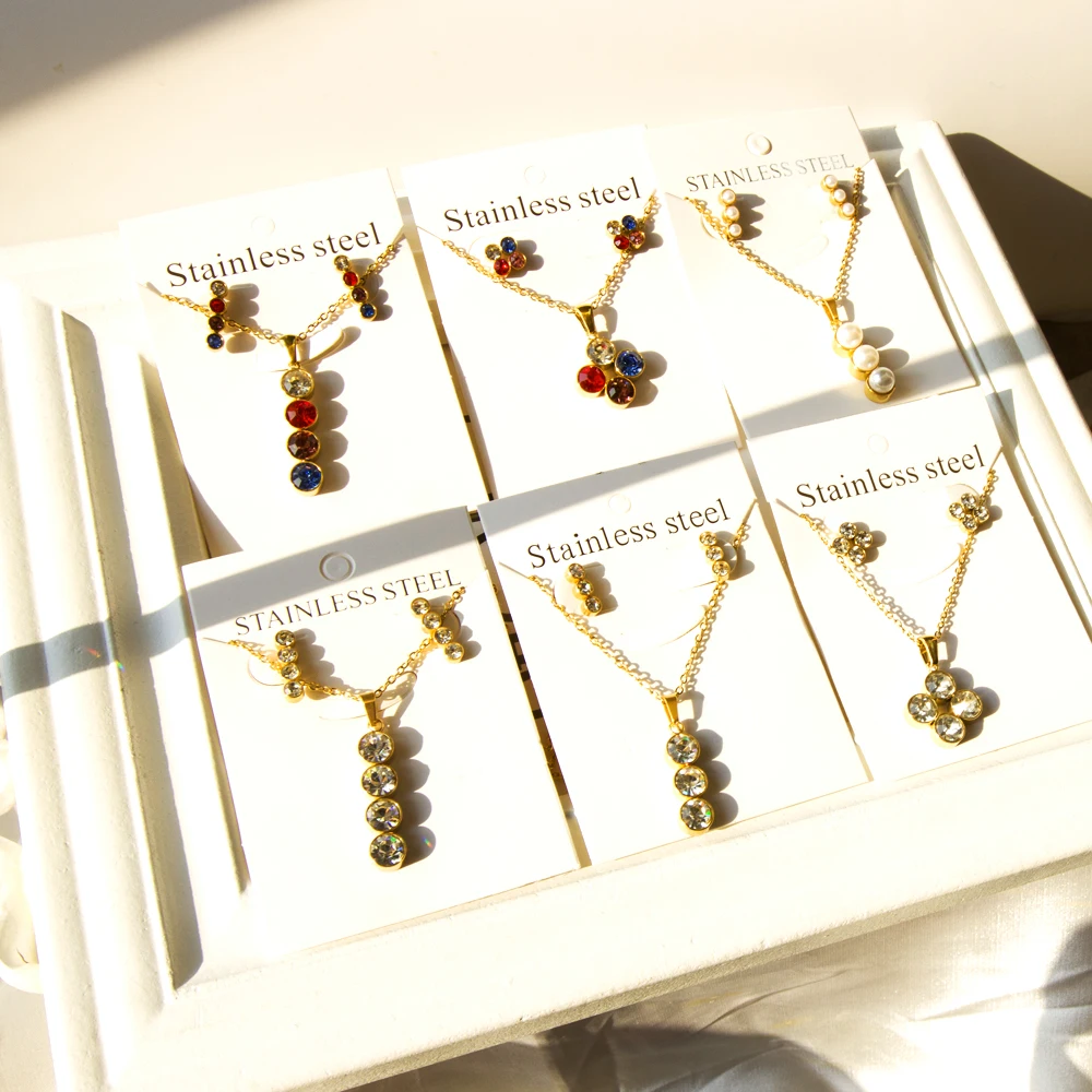 High Quality Cheap Brand Jewelry Sets  Dubai Gold Necklaces And Earrings For Women