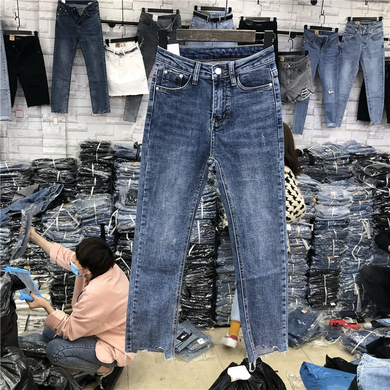 GZY Custom Women Jeans Slim Denim Distressed Skinny Jeans