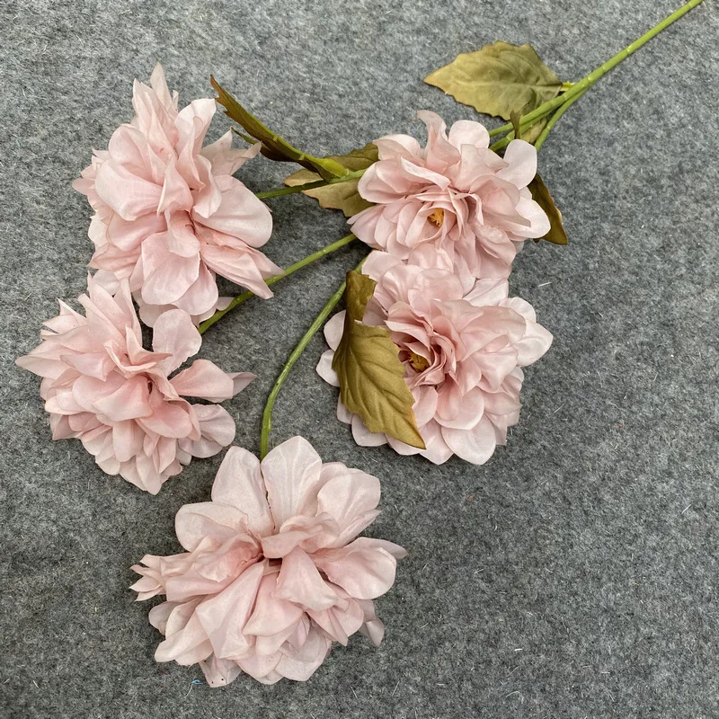 Wholesale Cheap Long Stem 5 Head Peonies Silk Flower For Wedding Arrangement