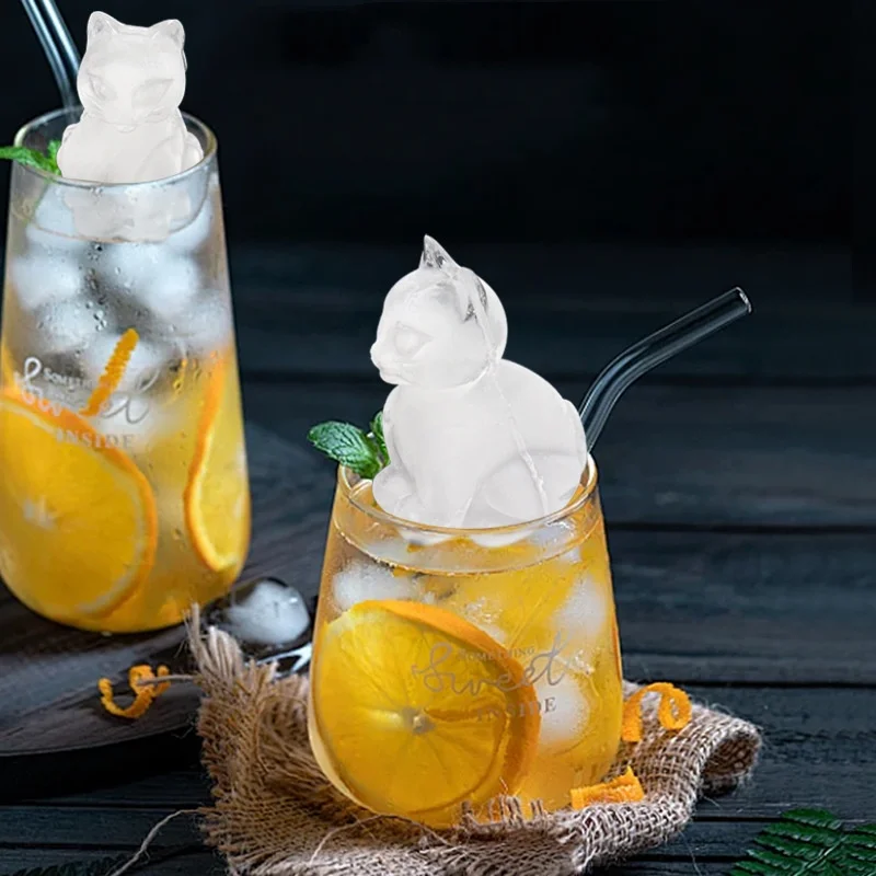 New silicone ice cube Ice cube Ice cube Cat mold Animal Cat mold home food grade