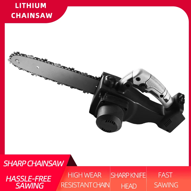 Electric Chainsaw Cordless Handheld Pruning Saw Portable Home Garden Logging Power Tool 18V Lithium Battery Wood Cutter
