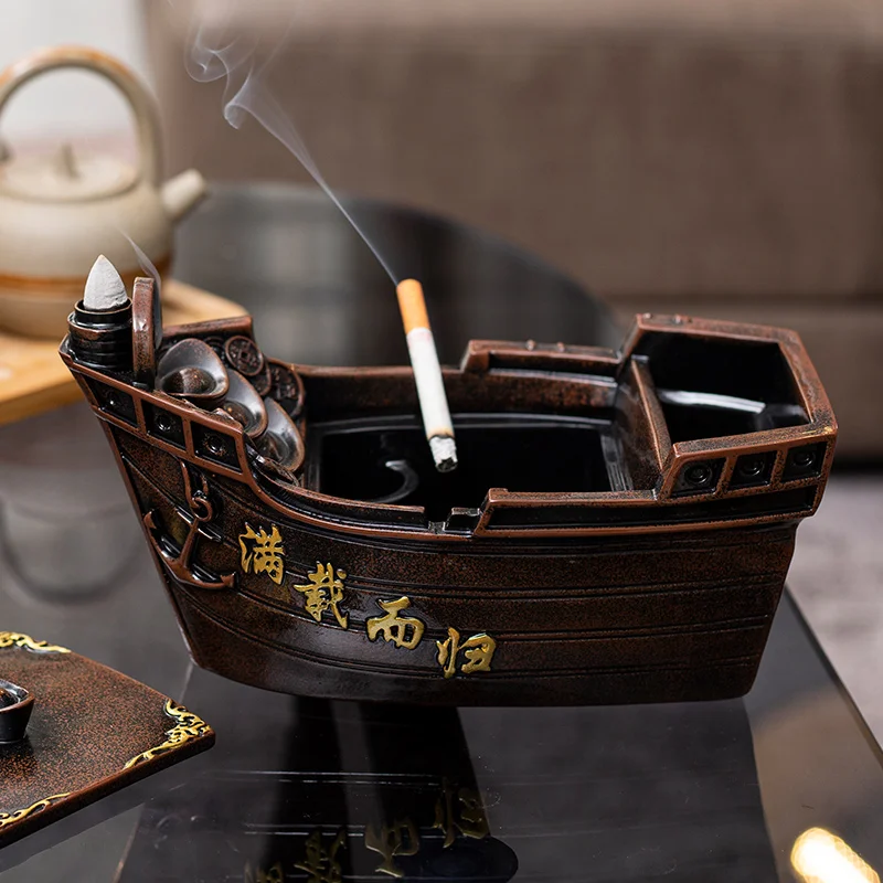 Decorations on the bedroom table, creative resin elephant statue ashtray, decorations on the home table