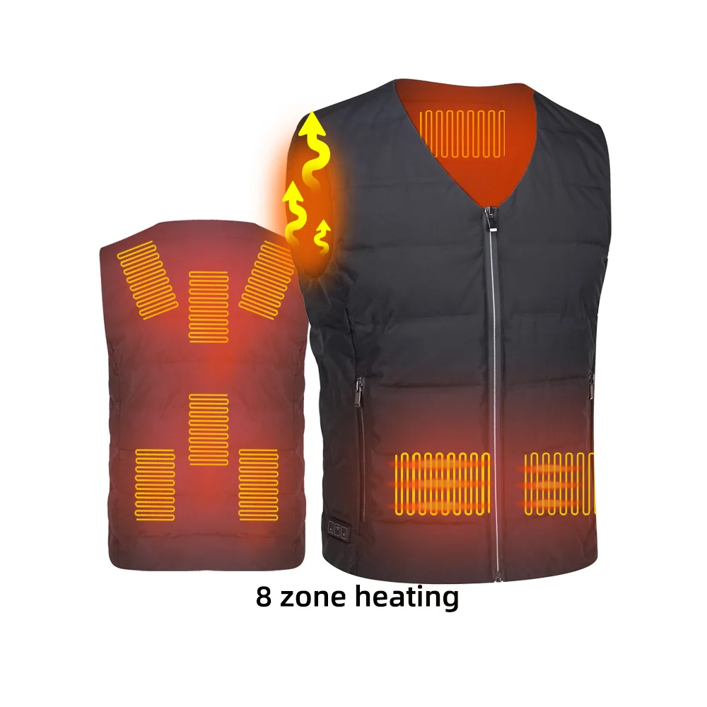 Умная теплая одежда с температурным контролем, пуховой жилет, куртка с зарядкой и подогревом, женский, мужской жилет для всего тела, сохраняет тепло зимой