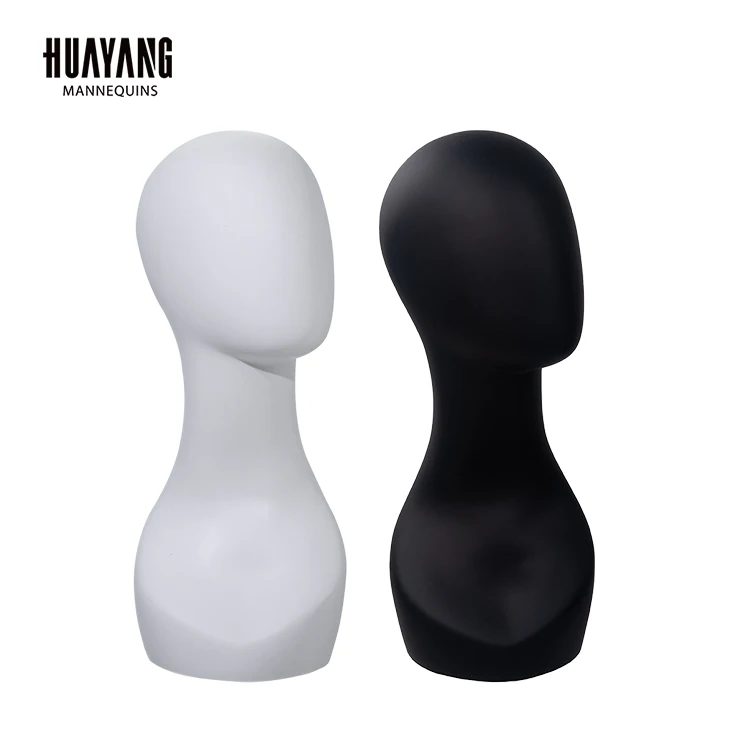HUAYANG High Quality egg no Face white Black Faceless Mannequin Head for Hat
