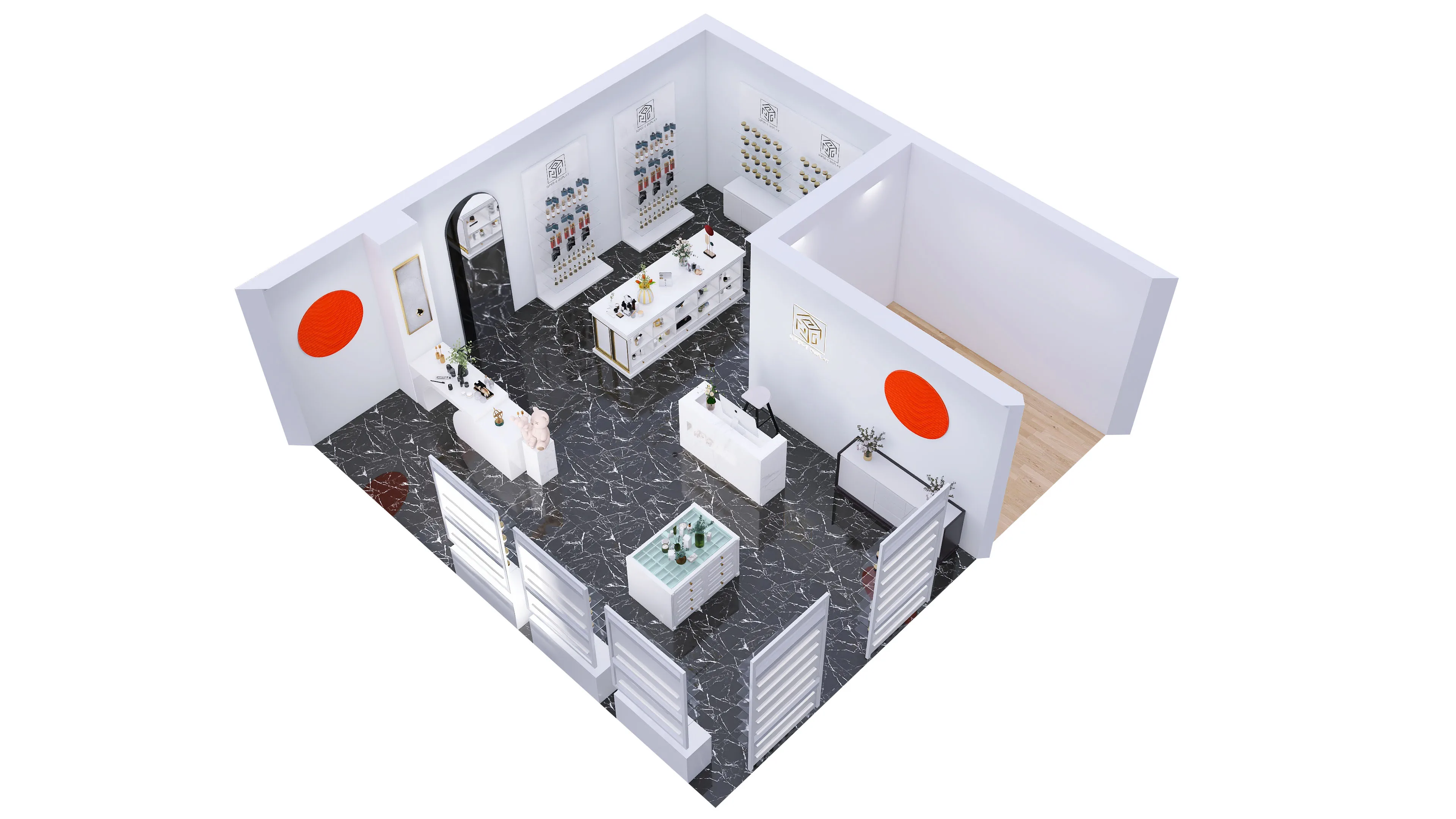 Wholesale Makeup Display Stand Shelves Cosmetic Skincare Product Display Floor Shelf Stand Rack