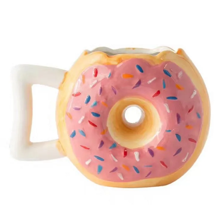Creative 3D stereo Donut Mug bread mug Ceramic coffee cup Cute milk mugs