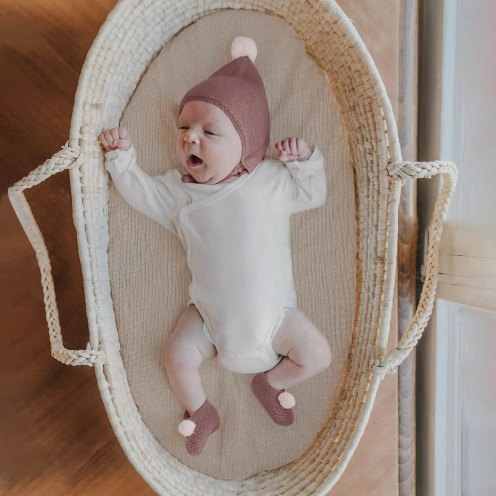 Baby Bassinet Breathable Cotton Gauze Mattress Removable Changing Cover cotton bedspread set