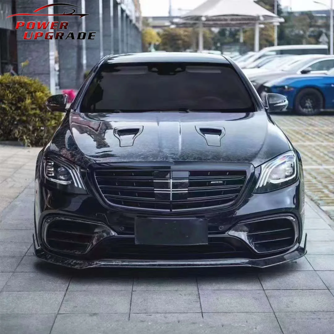 Forged Carbon Fiber Body Kit Front Bumper Engine Hood For Mercedes Bens S Class W222 S63 Upgrade To MSY Style Bodykit