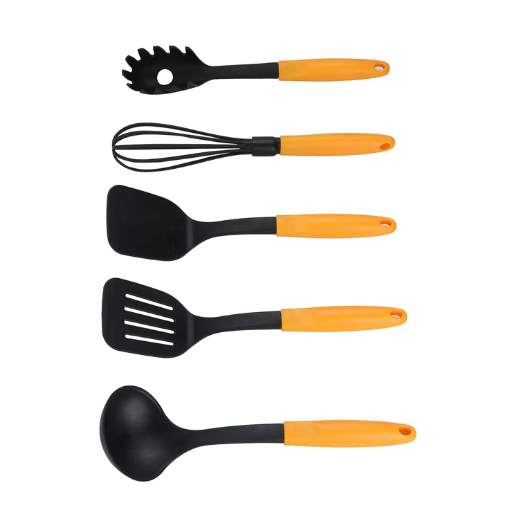 Customized 5 pieces nylon cookware set tableware kitchen tools nylon kitchen tools