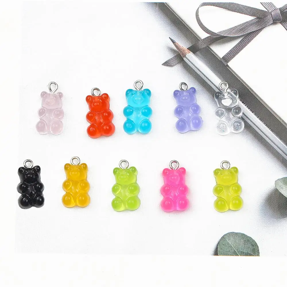 Candy Bear Cute Resin Charms DIY Patch Findings Gummy Earrings Keychain Necklace Pendant Jewelry Decor Accessories