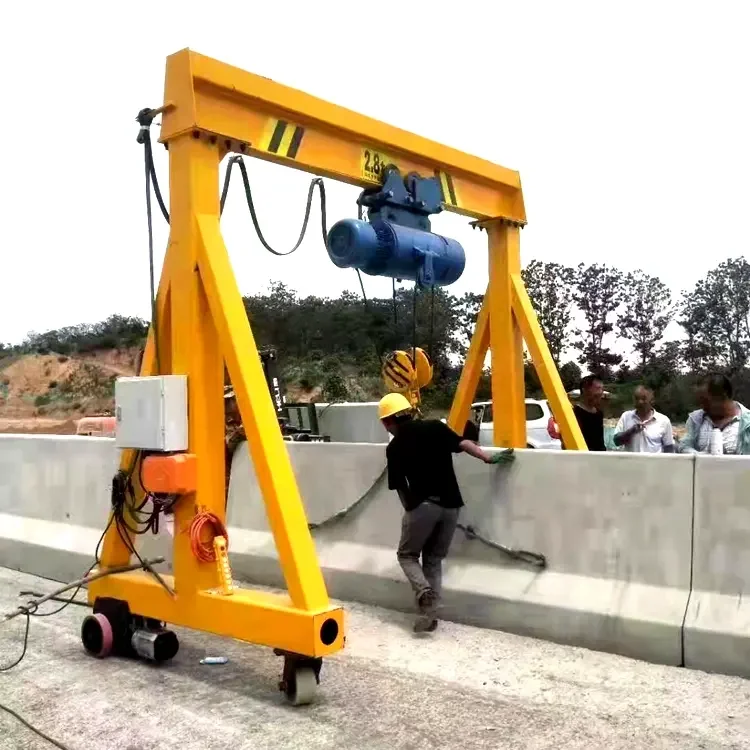 Customized Frame 2 ton portable gantry crane with electric chain hoist